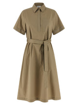 Peserico Bicolor Cotton Midi Dress - Chic A-Line Design