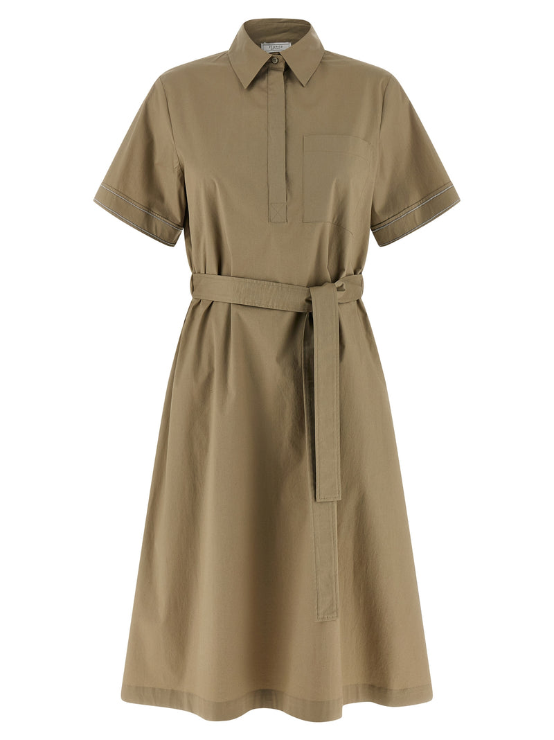 Peserico Bicolor Cotton Midi Dress - Chic A-Line Design