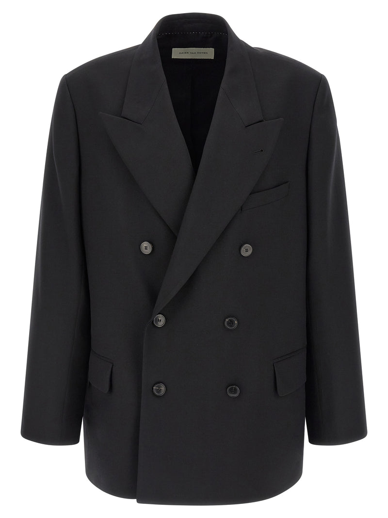 Blazer en laine noire Dries Van Noten