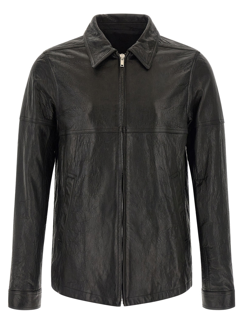 Veste en cuir d'agneau noir Rick Owens