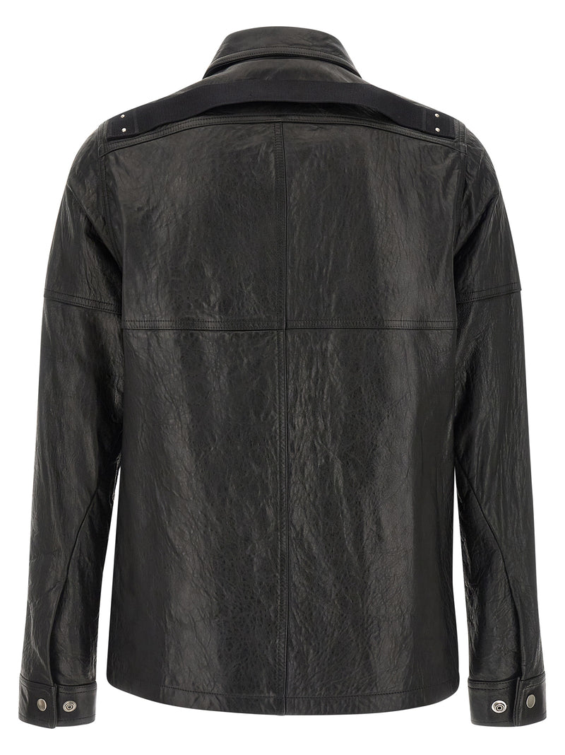 Veste en cuir d'agneau noir Rick Owens
