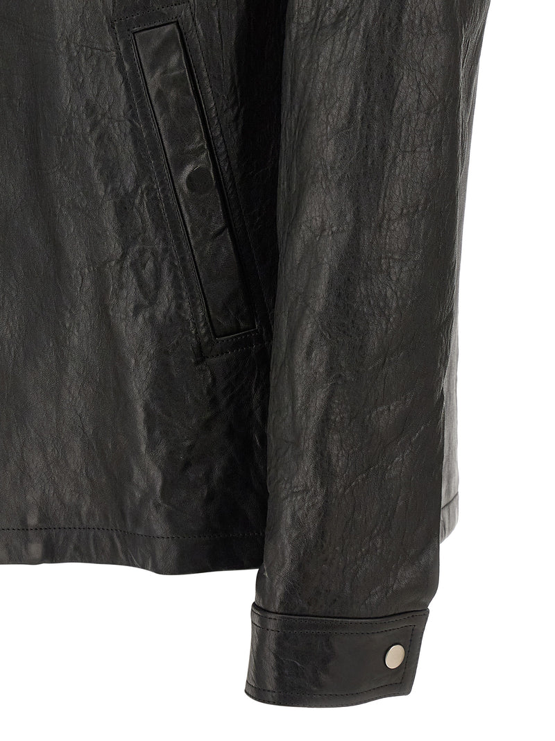 Veste en cuir d'agneau noir Rick Owens
