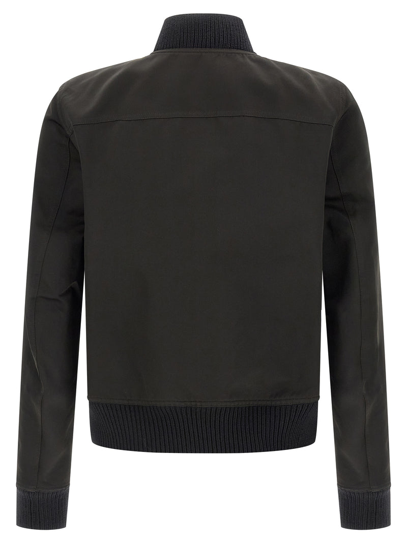 Rick Owens Heizer Flight Black Polyester Bomber Jacket