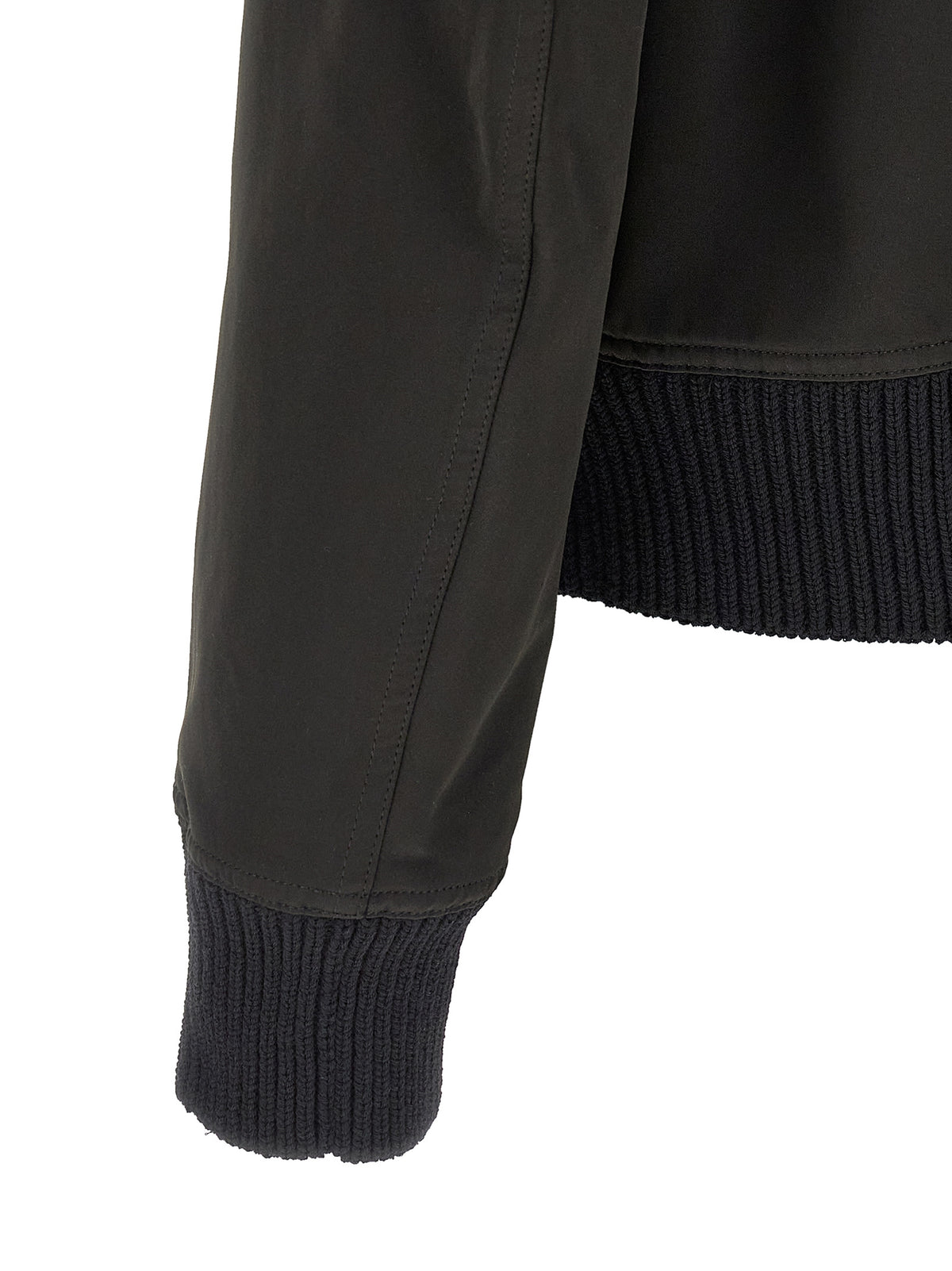 Rick Owens Heizer Flight Black Polyester Bomber Jacket