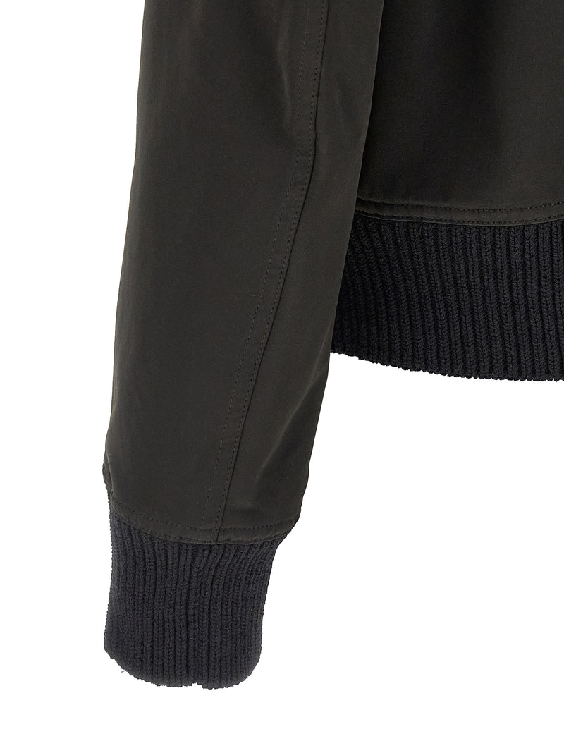 Rick Owens Heizer Flight Black Polyester Bomber Jacket