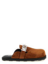 Moschino Brown Calfskin Clogs - Stylish and Comfortable Footwear