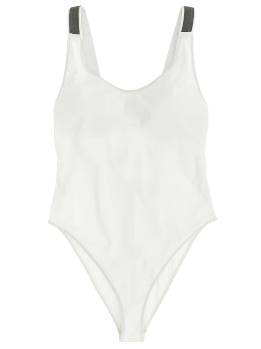 Maillot de bain une pièce en polyamide blanc Brunello Cucinelli