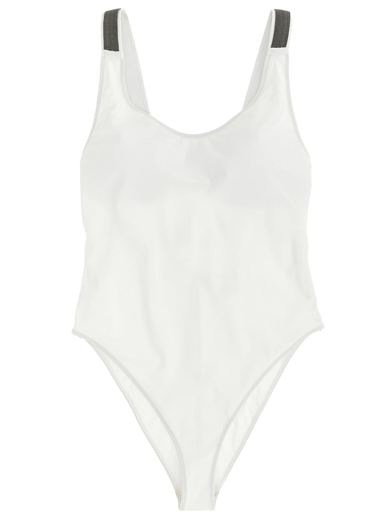 Maillot de bain une pièce en polyamide blanc Brunello Cucinelli