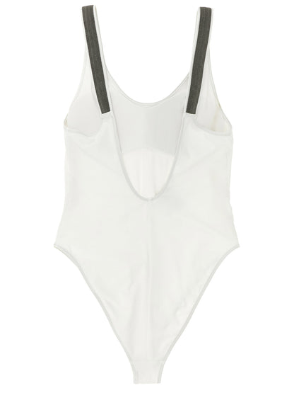Brunello Cucinelli White Polyamide One-Piece Swimsuit