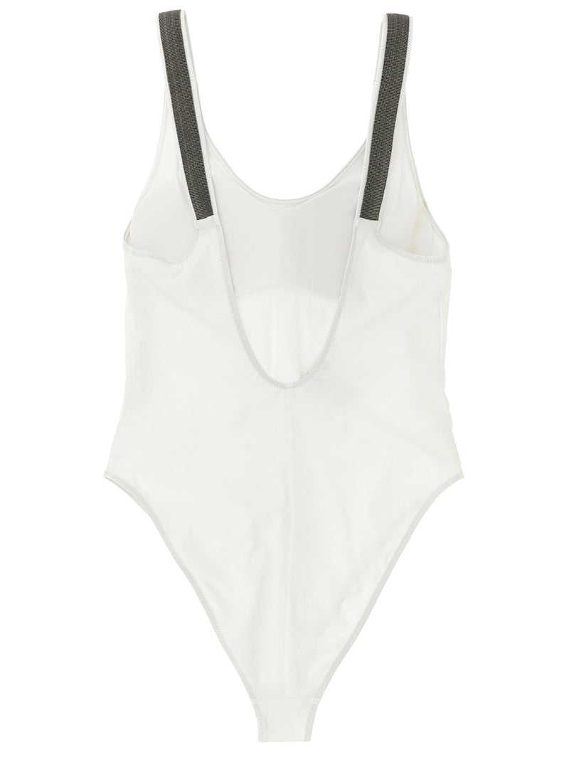 Maillot de bain une pièce en polyamide blanc Brunello Cucinelli