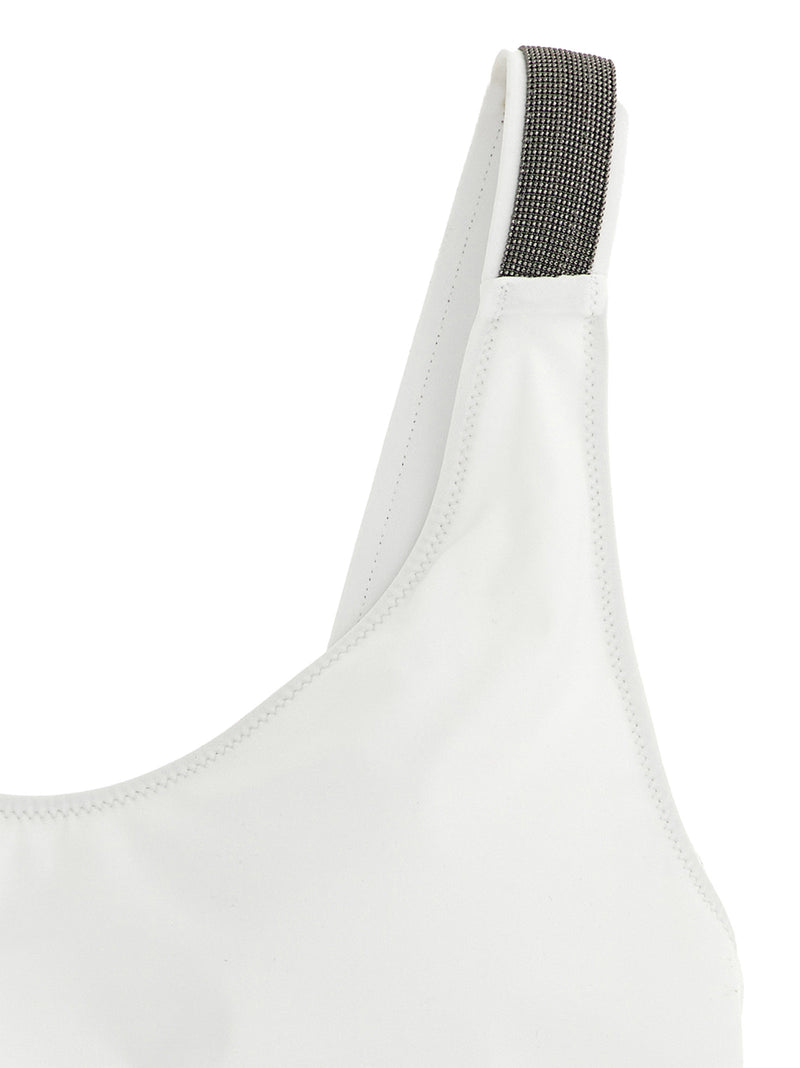 Maillot de bain une pièce en polyamide blanc Brunello Cucinelli