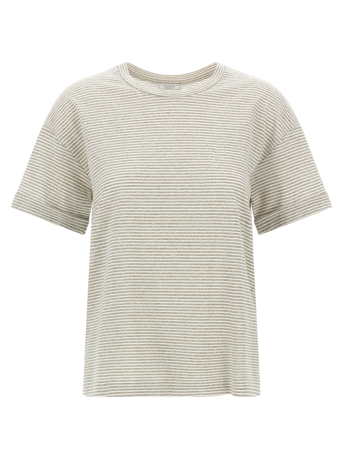 T-shirt en lin beige Peserico