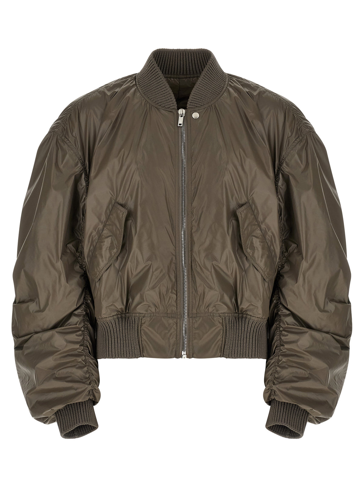 Blouson bomber gris en nylon Rick Owens