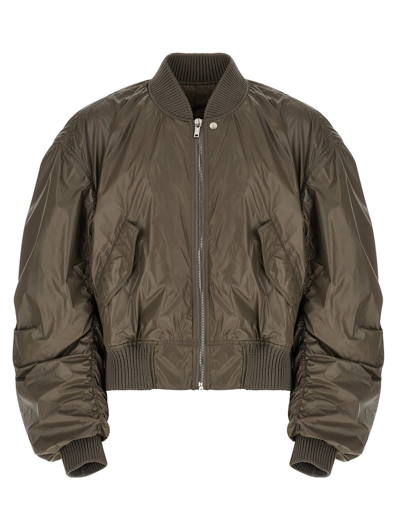 Blouson bomber gris en nylon Rick Owens