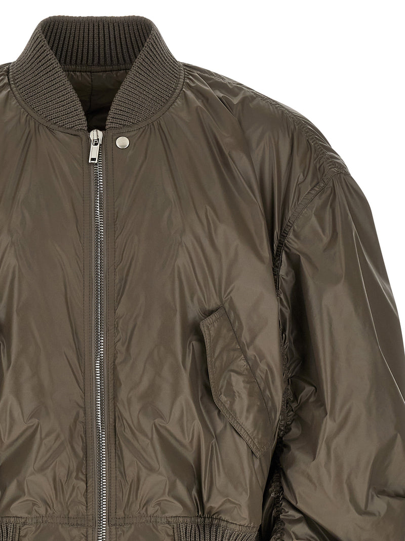 Blouson bomber gris en nylon Rick Owens