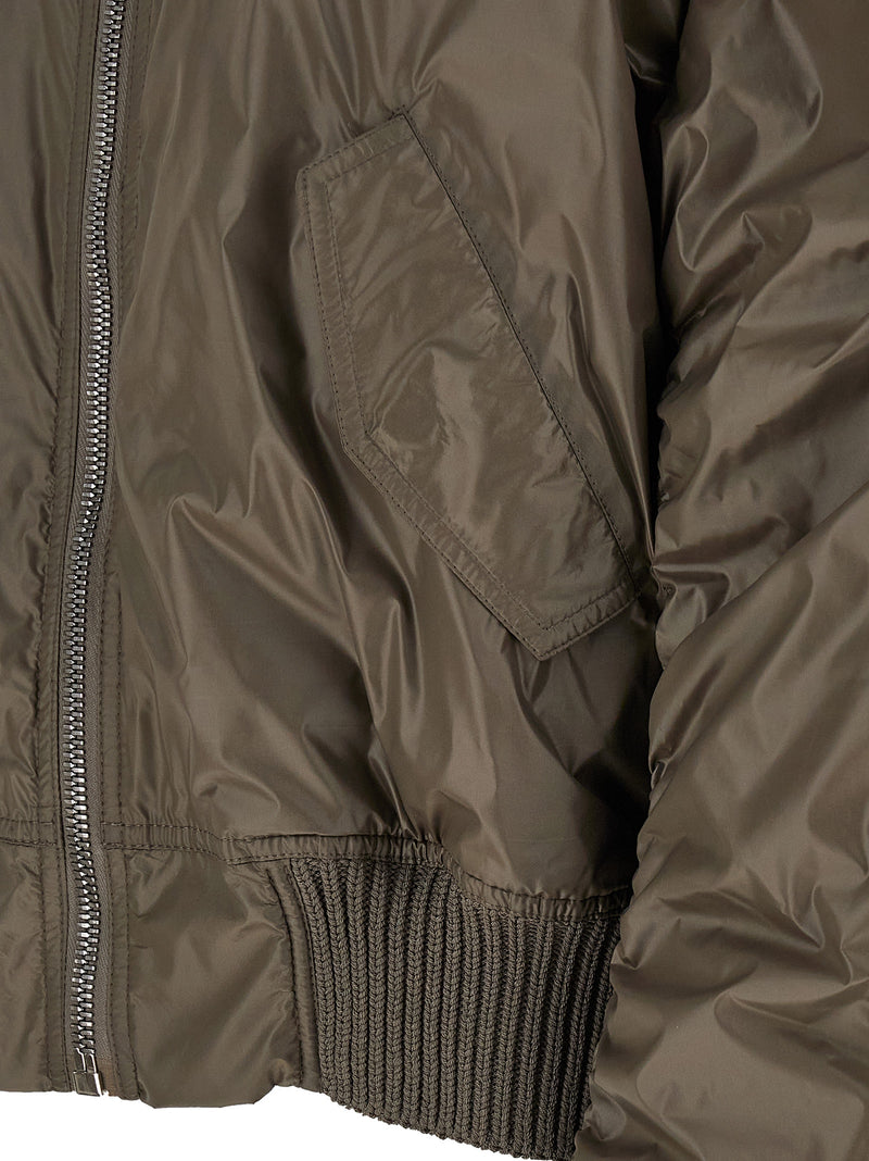 Blouson bomber gris en nylon Rick Owens