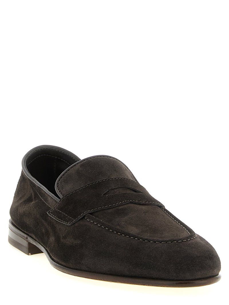 Mocassins à enfiler Brunello Cucinelli en cuir de veau marron
