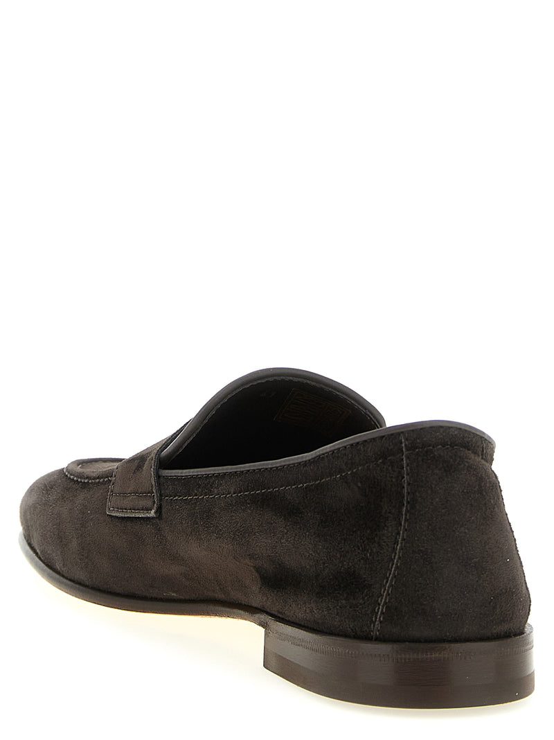 Mocassins à enfiler Brunello Cucinelli en cuir de veau marron