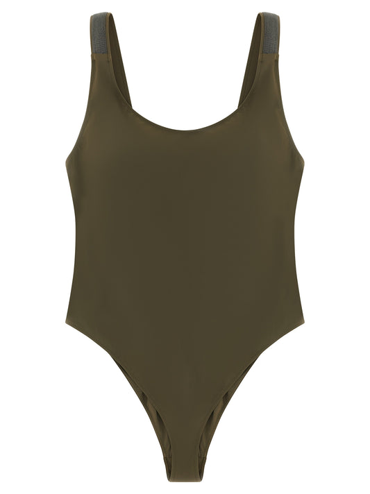 Maillot de bain une pièce bicolore en polyamide Brunello Cucinelli