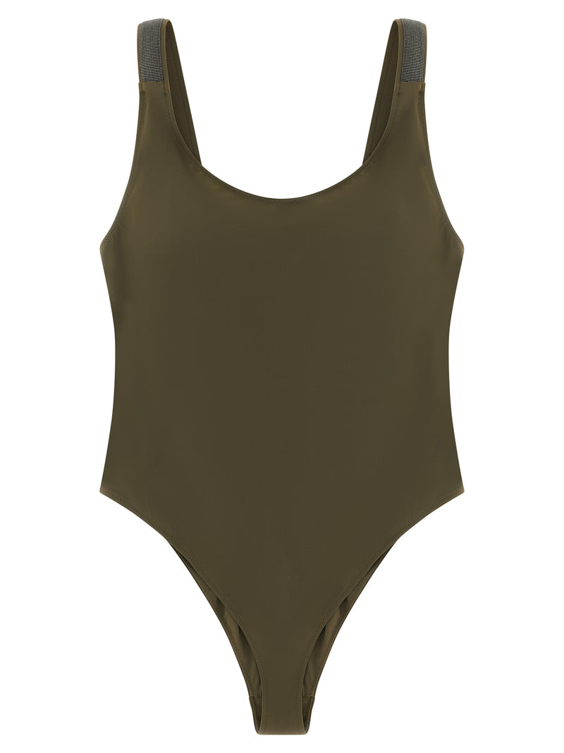 Maillot de bain une pièce bicolore en polyamide Brunello Cucinelli