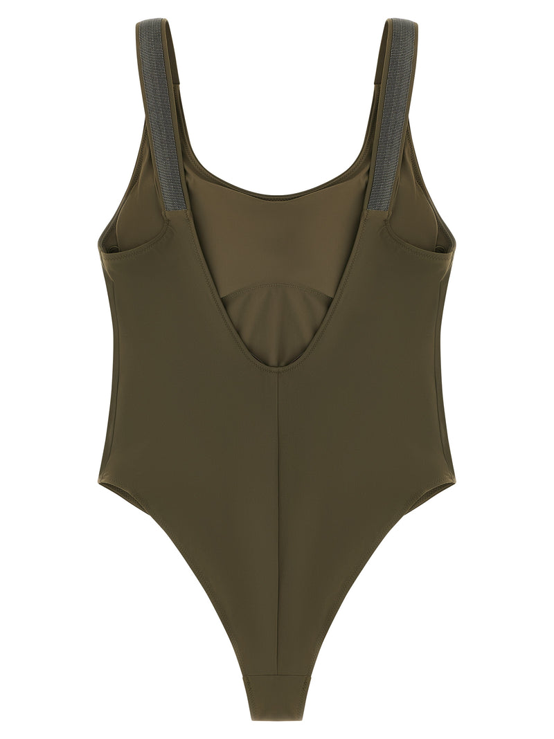 Maillot de bain une pièce bicolore en polyamide Brunello Cucinelli