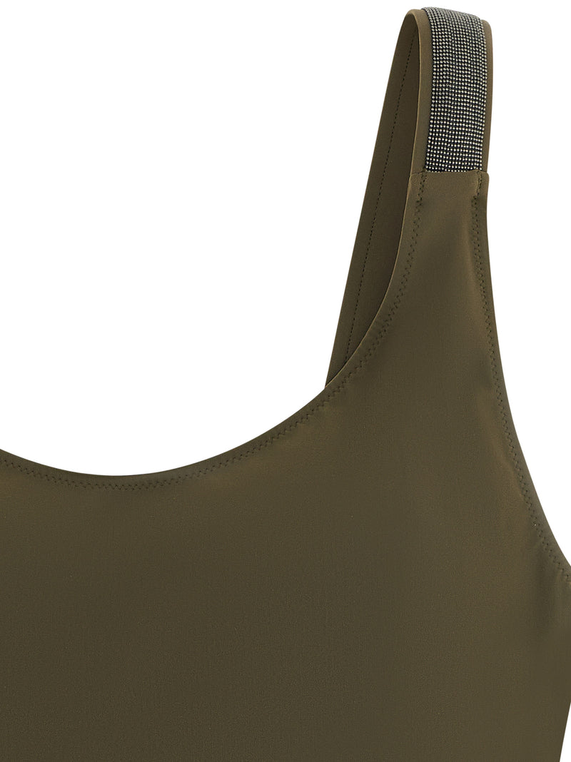 Maillot de bain une pièce bicolore en polyamide Brunello Cucinelli