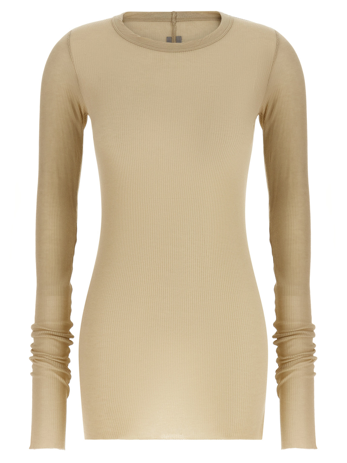 T-shirt à manches longues en viscose beige Rick Owens