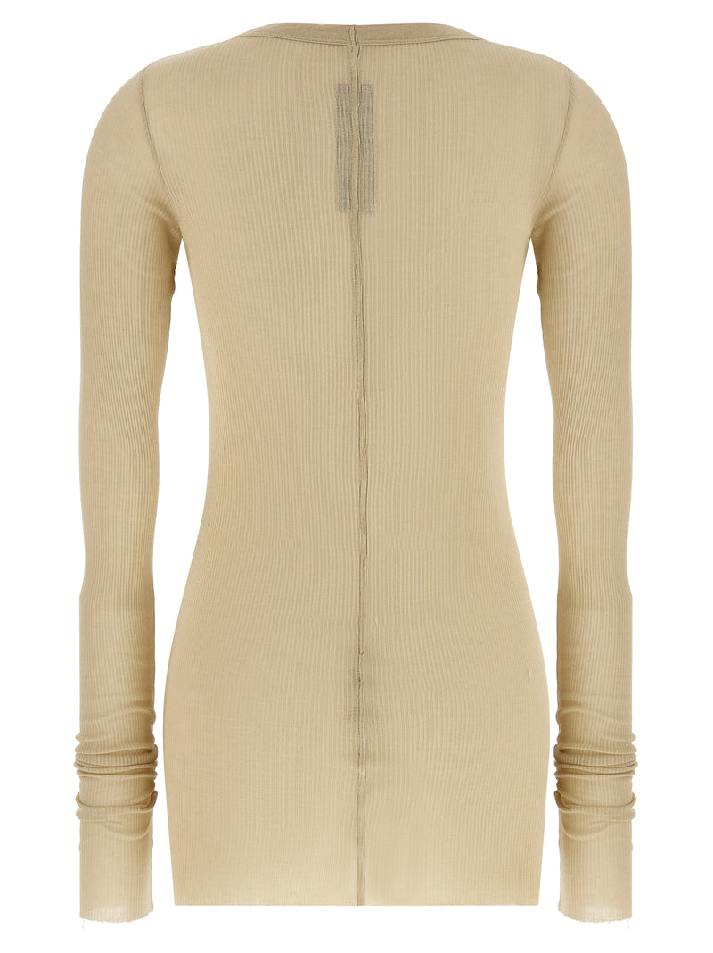 T-shirt à manches longues en viscose beige Rick Owens