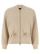 MooRER Tija Beige Cotton Sweatshirt for Women