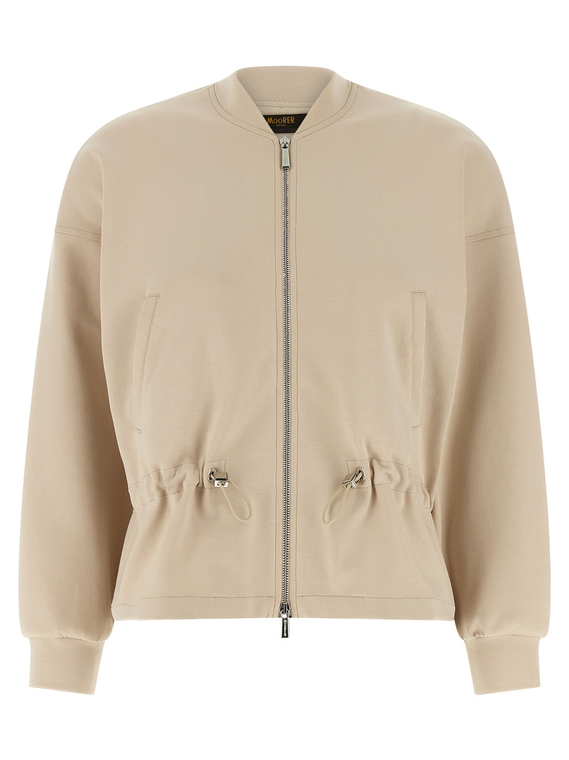 MooRER Tija Beige Cotton Sweatshirt for Women