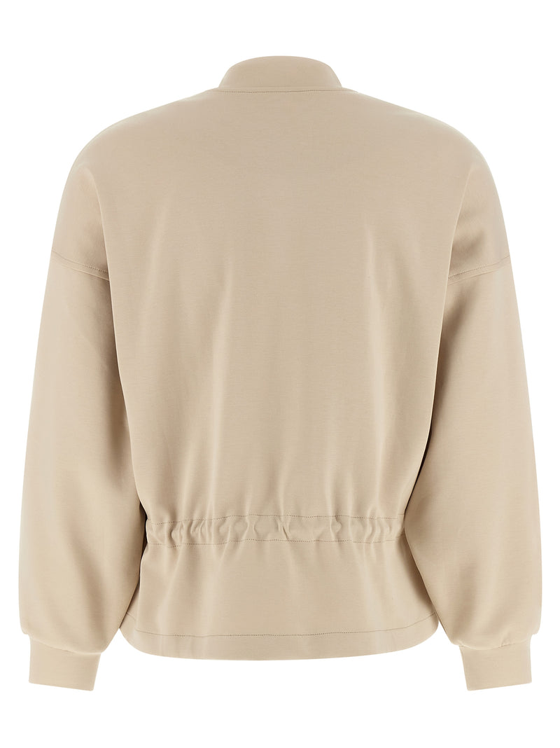 MooRER Tija Beige Cotton Sweatshirt for Women