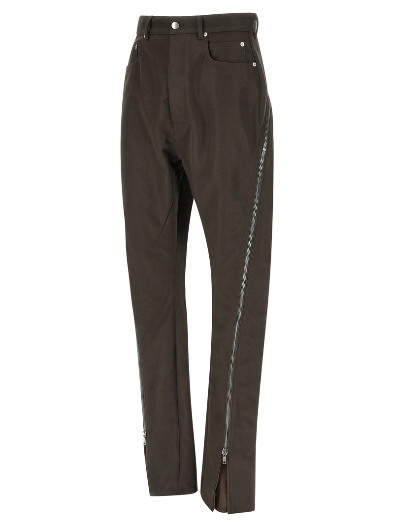 Pantalon décontracté en coton marron Rick Owens