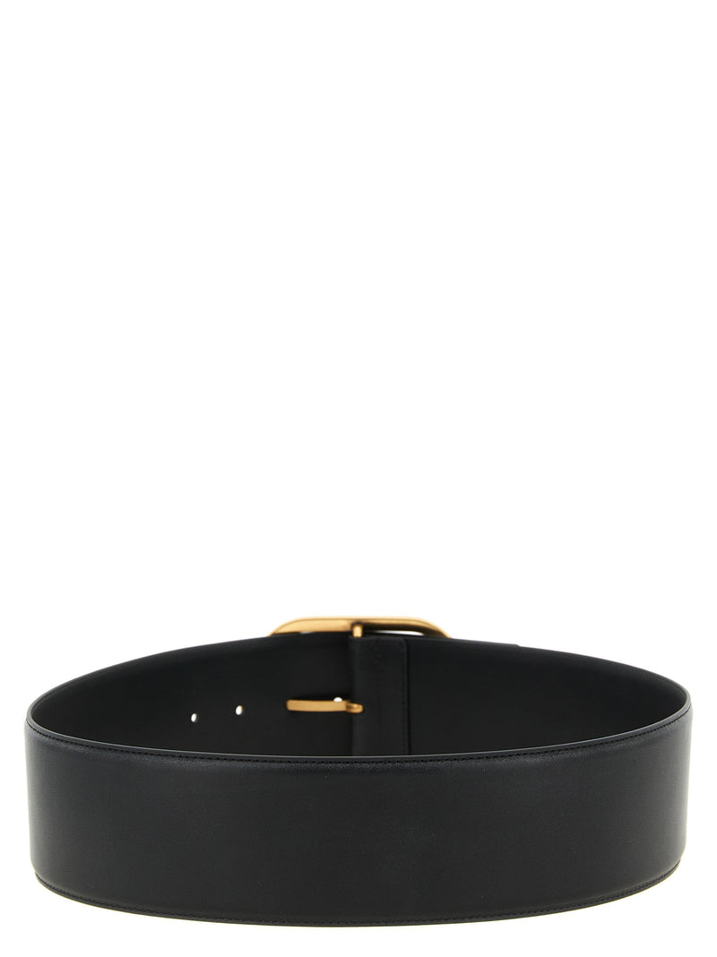 Ceinture taille haute PINKO en cuir de vachette noir