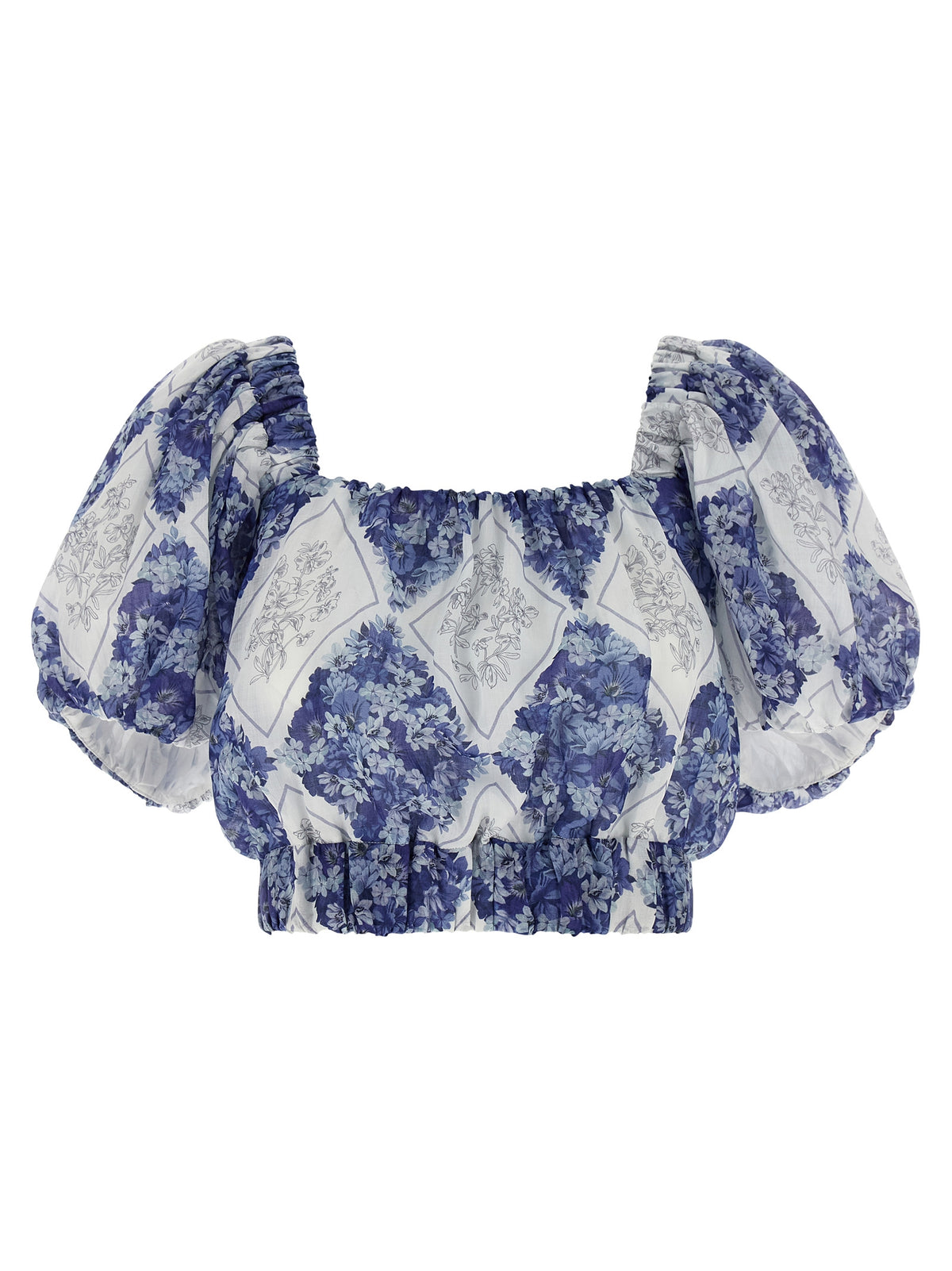 Twinset Blue Ramie Blouse - Chic Floral Design
