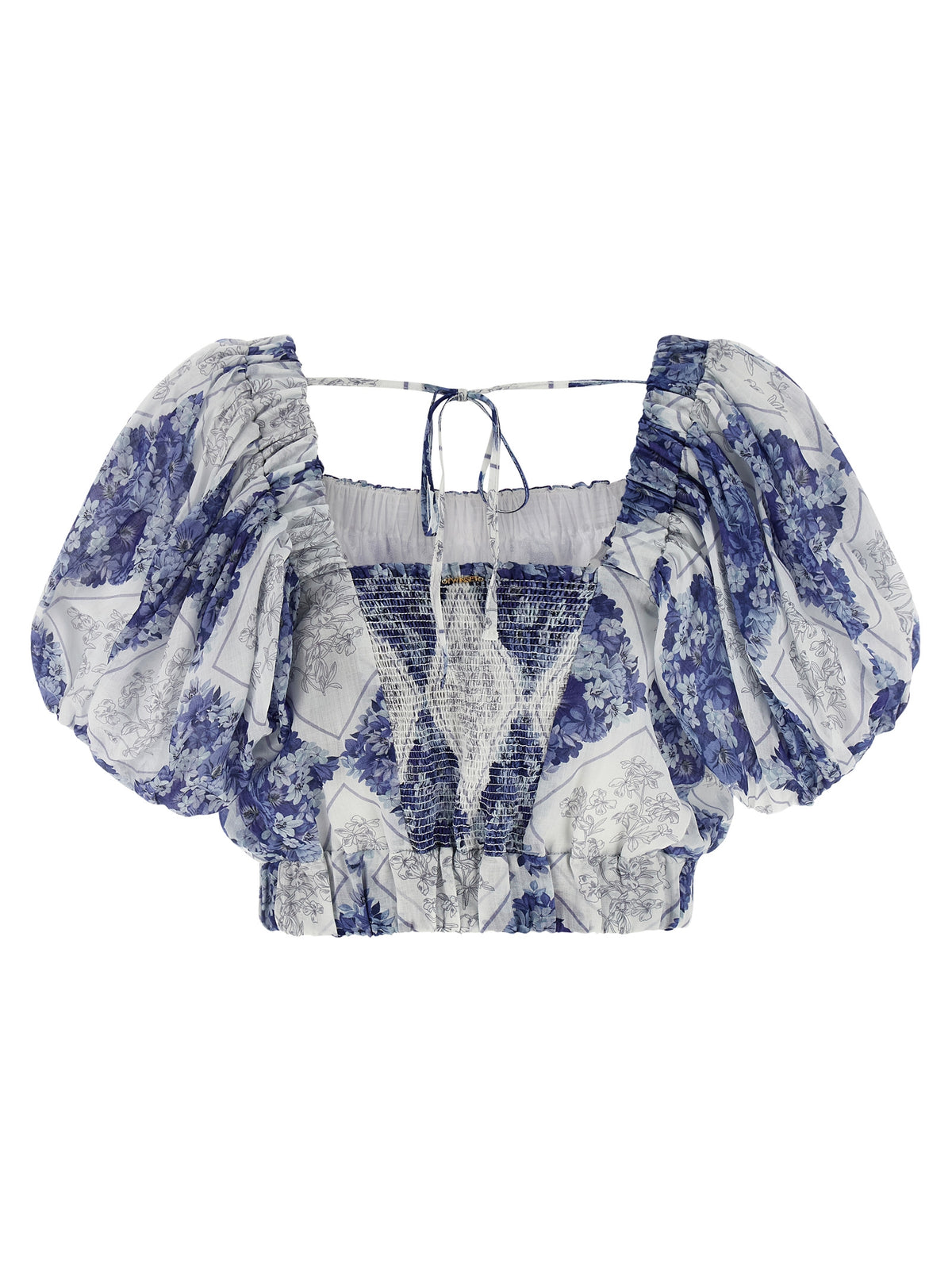 Twinset Blue Ramie Blouse - Chic Floral Design