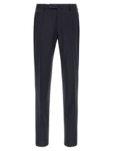 Pantalon de ville Incotex bleu en laine vierge