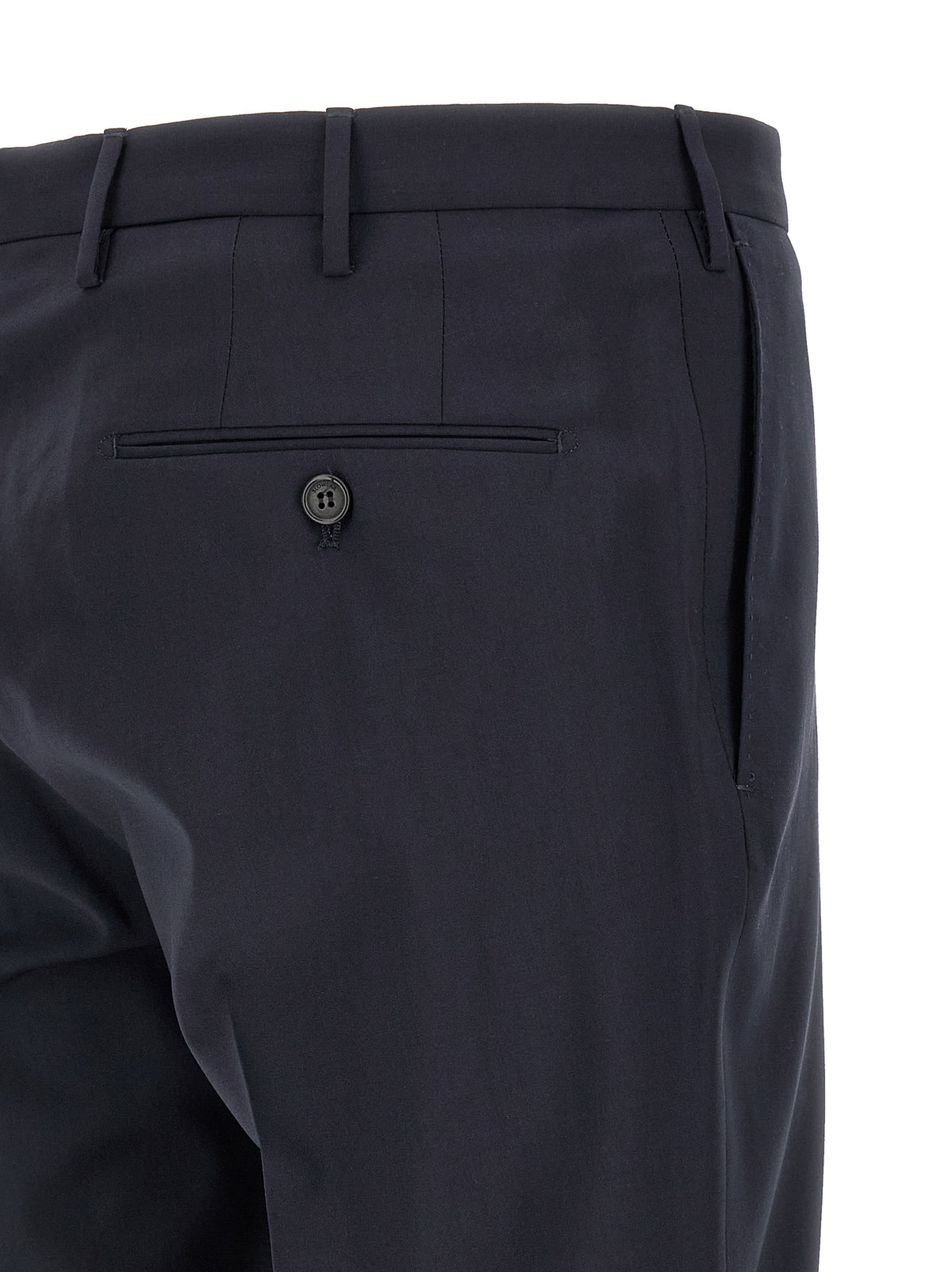 Pantalon de ville Incotex bleu en laine vierge