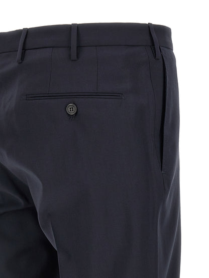 Incotex Blue Virgin Wool Dress Pants