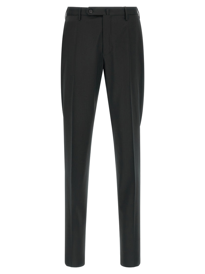 Incotex Modello 35 Black Virgin Wool Dress Pants for Men