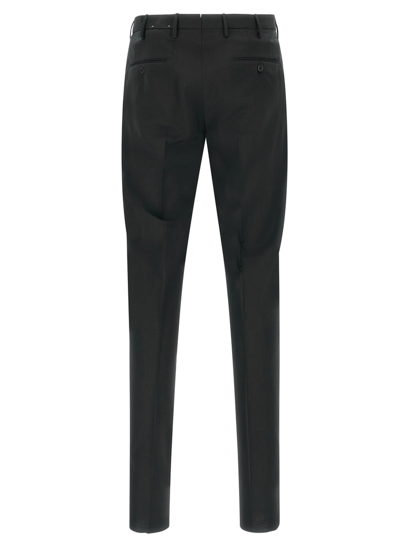 Incotex Modello 35 Black Virgin Wool Dress Pants for Men