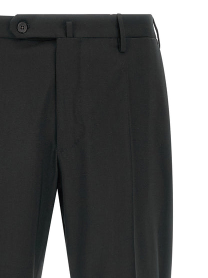 Incotex Black Virgin Wool Dress Pants