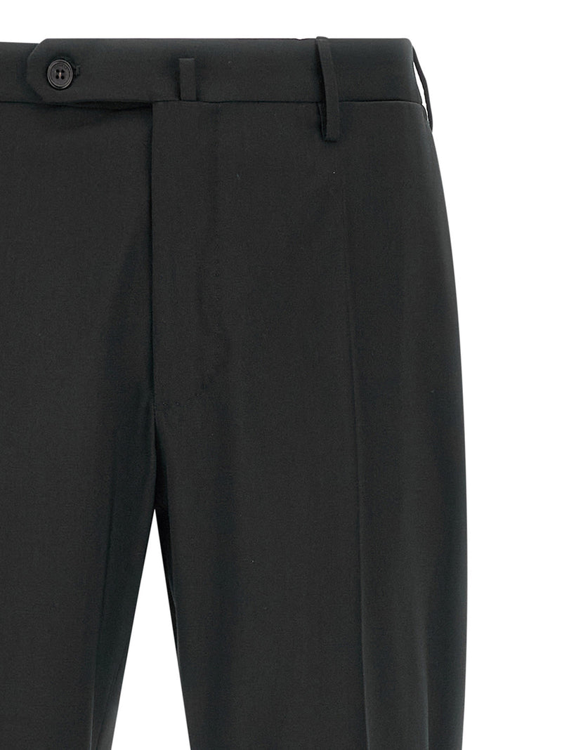 Incotex Modello 35 Black Virgin Wool Dress Pants for Men