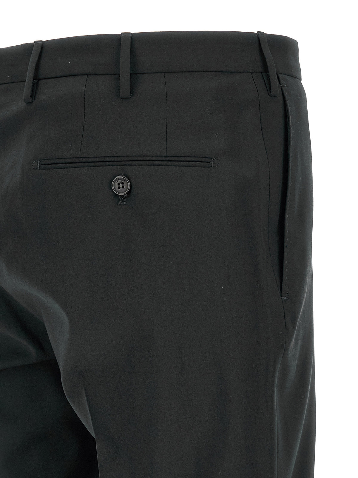 Incotex Black Virgin Wool Dress Pants - Modello 35