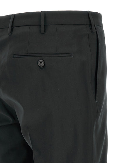Incotex Black Virgin Wool Dress Pants