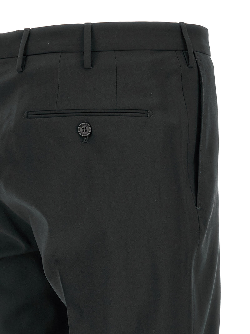 Incotex Modello 35 Black Virgin Wool Dress Pants for Men