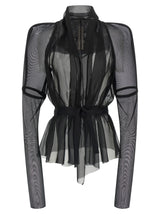 Veste longue en soie noire Rick Owens