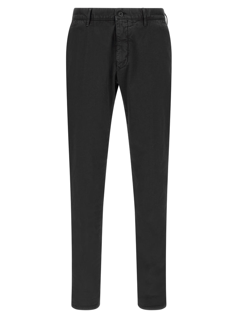 Pantalon décontracté en coton noir Incotex