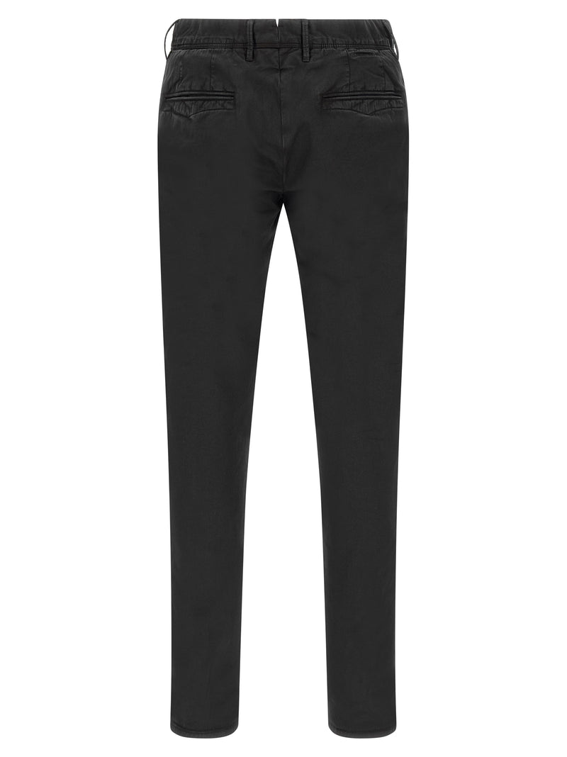 Pantalon décontracté en coton noir Incotex