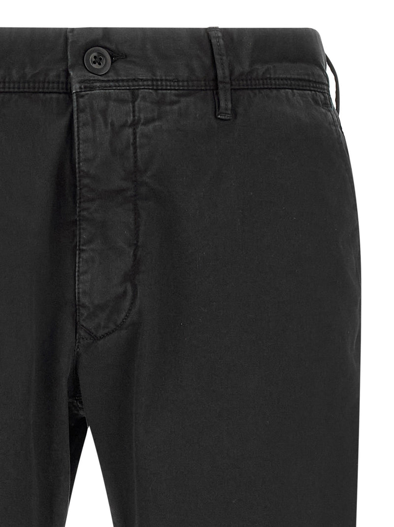 Pantalon décontracté en coton noir Incotex