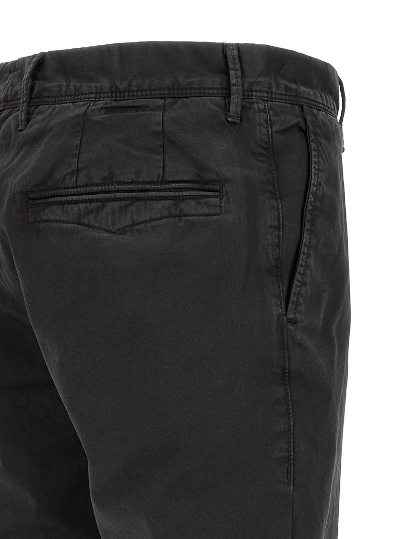 Pantalon décontracté en coton noir Incotex